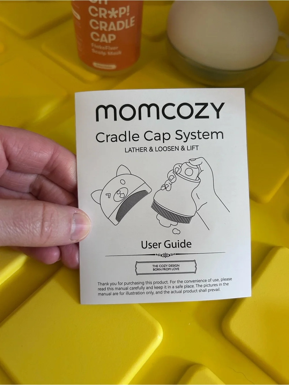 New! WOT Momcozy Cradle Cap System + Baby Scalp Care Set - Sage & White Bundle